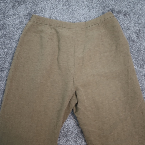 Chicos Design Silk/Linen Blend Ankle Pants Size 1 Green Straight - Picture 6 of 14